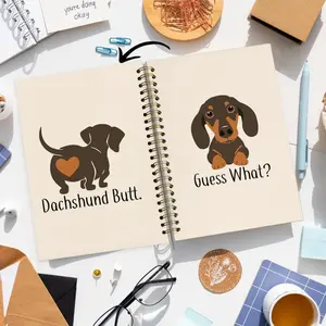 1 pc 5.5*8.3in with 50 pages Dog Dachshund Undated Notebook Journal, Travel Diary Notebook, Funny Guess What It's Dachshund Butt College Ruled Spiral Notebook, Gifts for Dachshund Lovers Owners Women, Hardcover Spiral Notebook