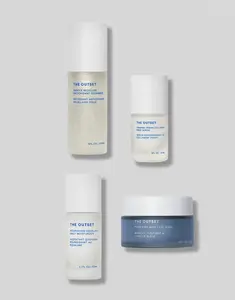 The Outset Best Sellers Set - Daily Regimen with Squalane Cleanser Prep Serum Moisturizer & Clay Mask for Hydrate & Cleanse