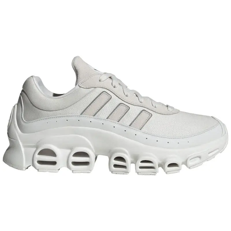 adidas adiFOM Megaride Crystal White Silver Metallic Core Black Shoes | Unisex Lifestyle Sneakers | Futuristic Chunky Footwear with Sculpted Foam Design, Lightweight Construction, Cushioned Comfort, Durable Outsole, and Bold Streetwear-Inspired Style