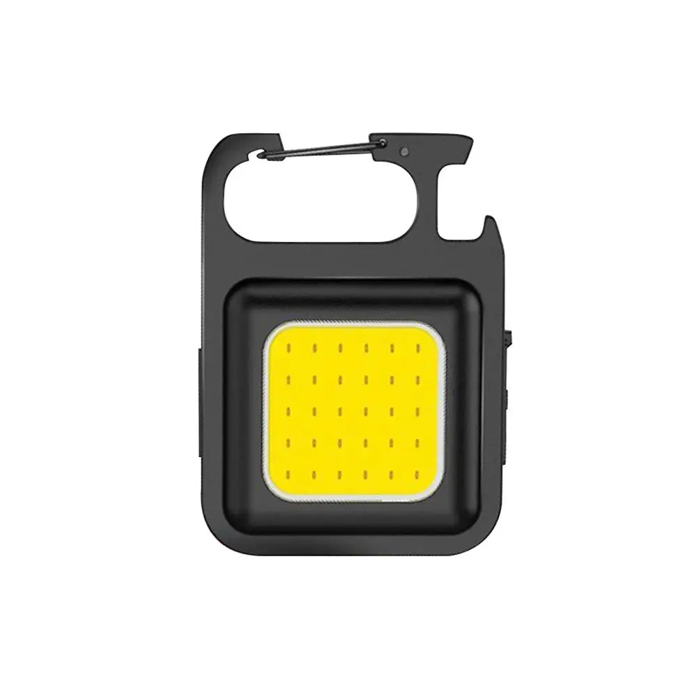 Mini LED Flashlight, Portable USB Rechargeable Flashlight with Keychain & Bottle Opener Function, Portable Work Light for Outdoor Camping