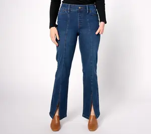 Denim & Co. Adaptive Cozy Touch Front Seam Jean