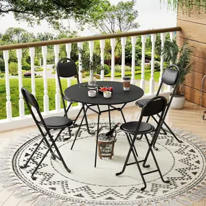 4pcs Folding Stool with Back, Cushioned Padded Folding Stool, Portable Folding Chairs for Outdoor Indoor Kitchen Shop Cafe(Expect Arrival Date 2025/6/30)