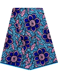African Print Fabric Ankara Material, Polyester, 6 Yards Kent Wax Cloth, Ideal for Crafting and Fashion Projects, Vibrant Patterns for Unique Designs