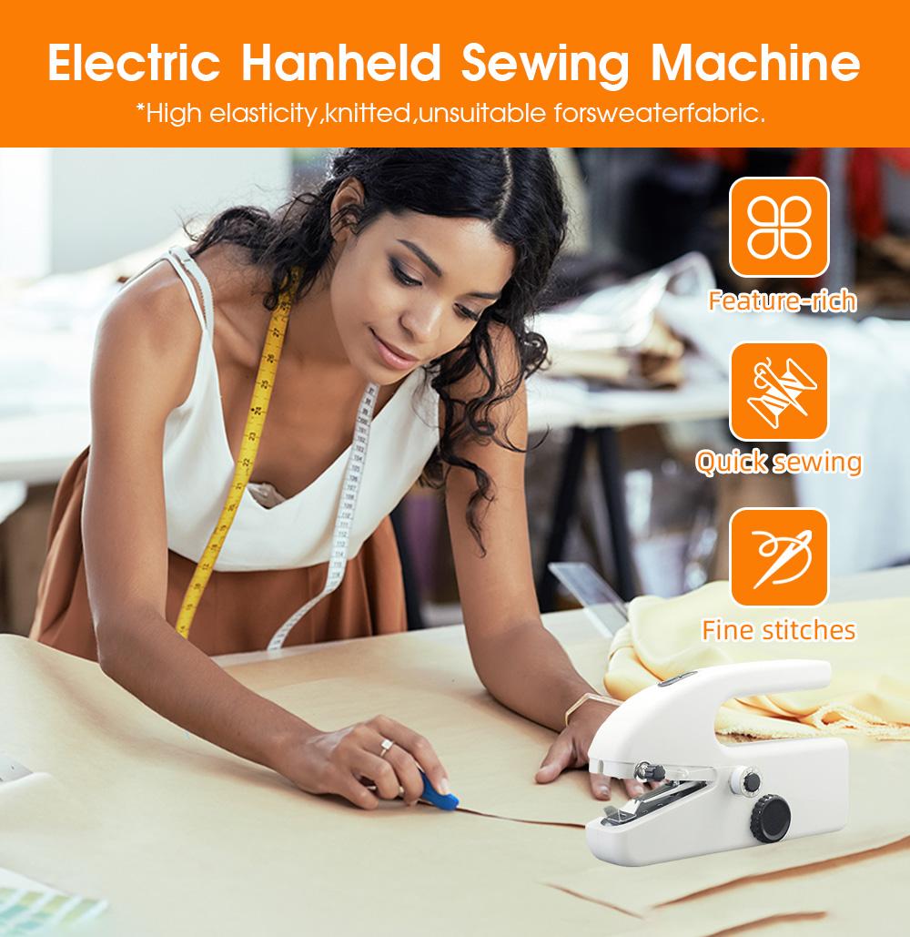 Handheld Electric Sewing Machine, Portable Quick Stitch Hand Sew Tool, Mini Sewing Machine for Emergency Clothing Repair, Travel Home Sew Accessories