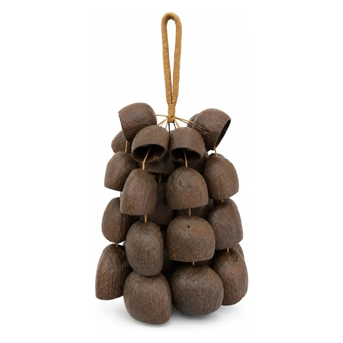 Natural Seed Shaker Rattle with 36 Salin Nutshells, Flowing Water Sound Instrument for Meditation, Yoga, ASMR, Sound Baths and Relaxation