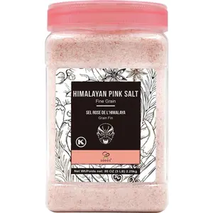 Soeos Himalayan Pink Salt, Fine Grain, 80oz (5 Pound), Non-GMO Himalayan Salt, Kosher Salt, Pink Himalayan Sea Salt Fine