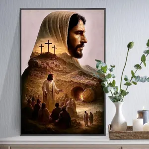 Jesus Religious Wall Art Canvas Print, Christian Faith Canvas Wall Art for Living Room Bedroom Prayer Room, Inspirational Jesus Wall Art, Room Wall Decor, Apt Decor, Aesthetic Design, Framed Paintings Style, Canvas Prints, Holiday Gift Idea