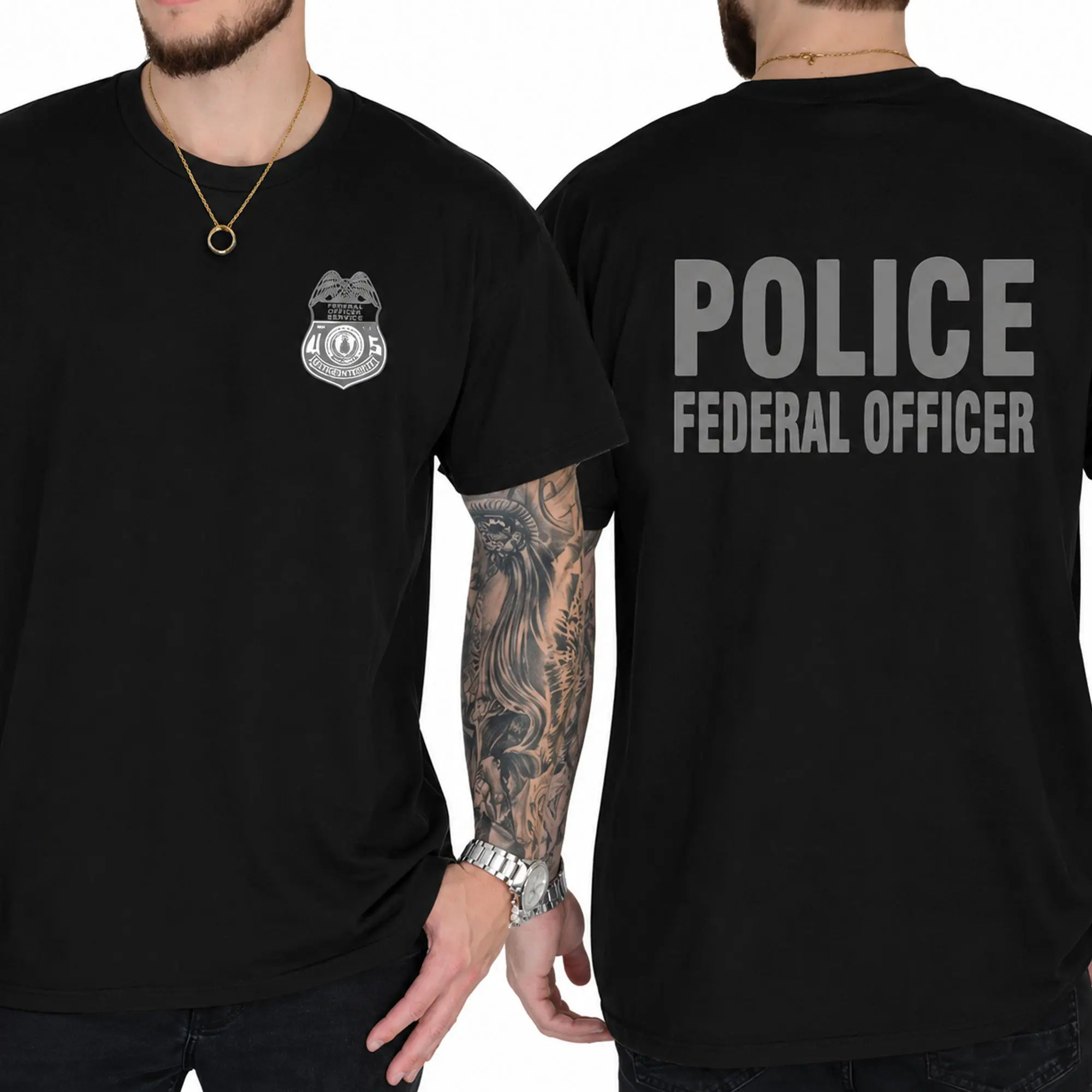 [100% Cotton] Police Federal Officer T-Shirt, Federal Officer Graphic Tee,Police Officer Uniform Style Tshirt, First Responder Support Tee, Patriotic Law Enforcement Shirt, Vintage Police Tee, Short Sleeve Shirt, Gift For Police Officers