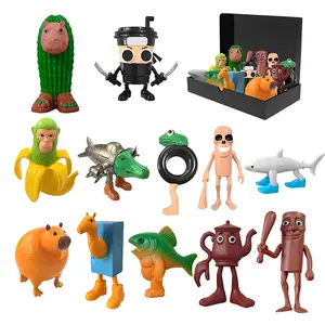 Tralalero Tralala Action Figure, 12PCS Italian Brainrot Meme Shark Figures Toys, Collectible Animals Figurine Doll Gifts for Fans
