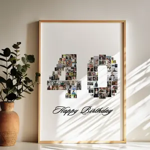 Custom 40th Birthday Photo Collage, 40th Birthday Photo Collage, Custom 40th Birthday Gift, Number 40 Photo Collage, Personalized Milestone Gift for Women, Keepsake Photo Art, Number Collage, Gifts for Her, Photo Collage, Custom Photo, Birthday Gift