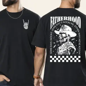 Fatherhood Sometimes I Rock It Shirt, Sometimes It Rocks Me T-Shirt 100% Cotton, Funny Gift For Dads, Papas & Rocker Dads On Father’s Day Gift Tee, Full Colors, Full Sizes