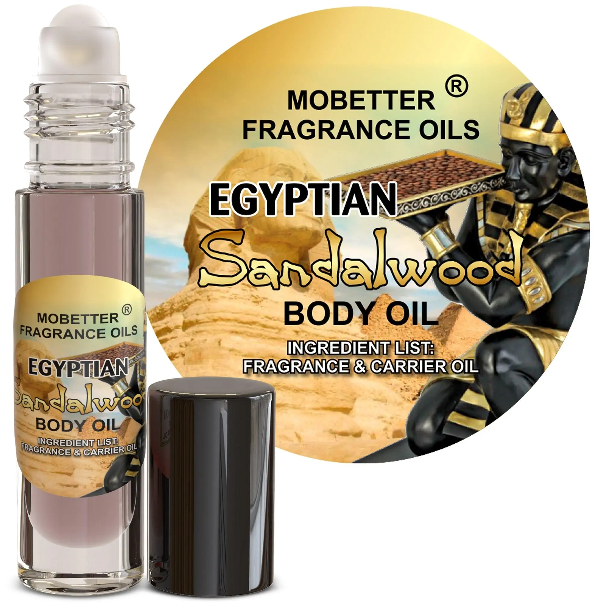 MOBETTER FRAGRANCE OILS Egyptian Sandalwood Fragrance Body Oil 0.33 Oz Roll On Glass Bottle