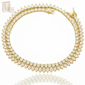 Heart-shaped Tennis Bracelet with Zirconia-Encrusted Chain for Women Affordable Luxury High-end Summer Accessories Gentle on Skin with Gift Box