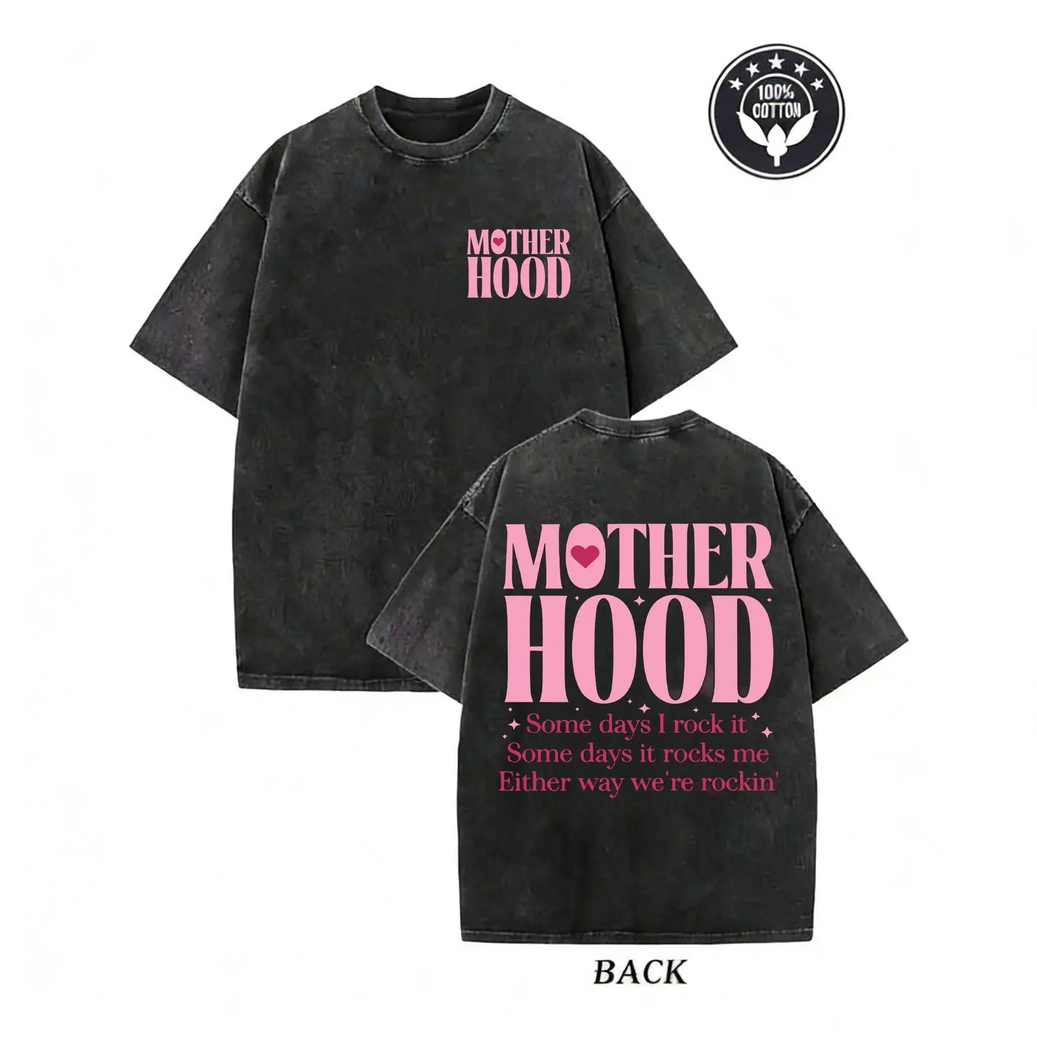 Women's Vintage Washed Oversized Short-Sleeve Cotton T-Shirt - Breathable Fabric, Streetwear Style for Mothers, Casual, Shortsleeve,back to school,back to school shopping, Plus Size Fashion