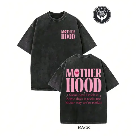 Women's Vintage Washed Oversized Short-Sleeve Cotton T-Shirt - Breathable Fabric, Streetwear Style for Mothers, Casual, Shortsleeve,back to school,back to school shopping, Plus Size Fashion