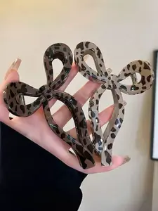 2-Pack Leopard Print Hair Clips, Hair Clip Set, Cute Animal Pattern Accessories, Stylish & Durable Design, Perfect for Daily Use