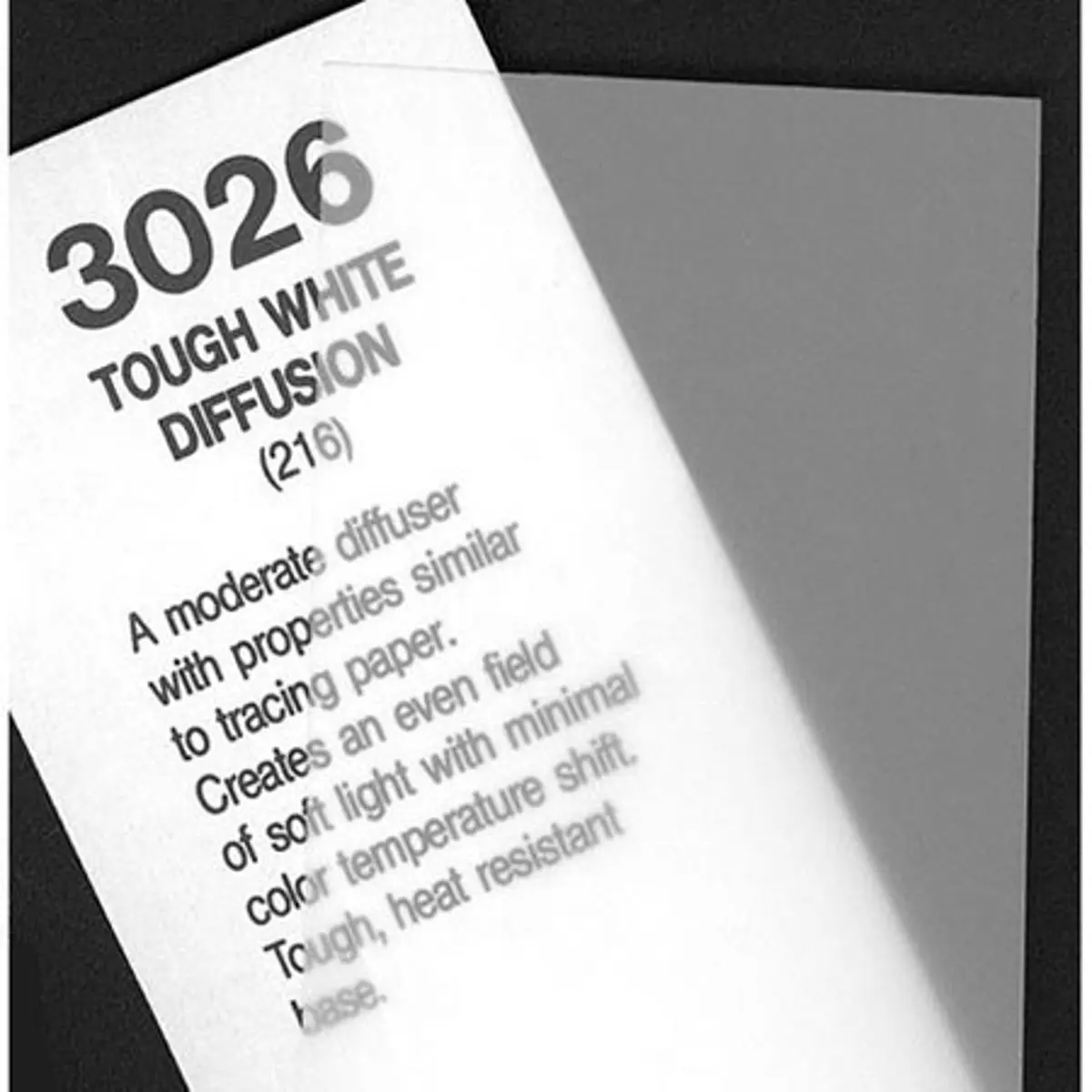 Rosco Cinegel Tough White Diffusion, 20x24" Sheet of Light Diffusing Material