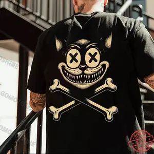 Cat Skull Print Men's T-Shirt