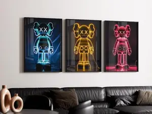 HypeBeast PosterKaws Graffiti Prints, Modern Wall Art, Kaws Posters, Red and Black Posters