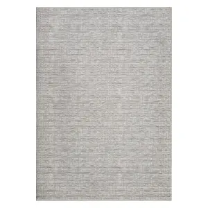 GARVEE 10'x13' Modern Stripe Area Rug for Living Room, Bedroom, Office - Low Pile, Non-Skid, Washable, Ultra-Thin Carpet in Grey