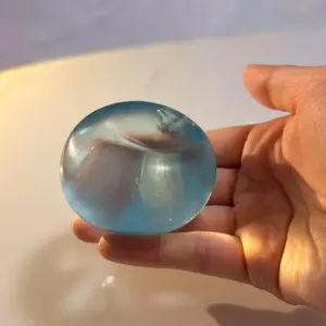 Soft Simulated Maltose Squishy Toy Blue Clear Decompression Sensory Anti-Stress Fidget coconut oil