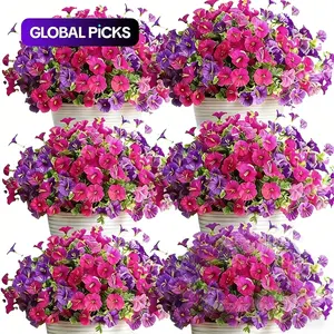 Seasonal Celebrations Artificial Flowers, 16 Pcs Decorative Flowers Home Garden Decor Porch Window Box Spring Summer Yard Mother's Day Gift Lifelike Artificial Flower