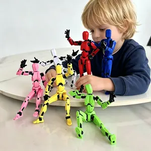 Lucky Titan T13 6-Pack 14cm Multi-Joint Action Figures, 3D Printed PLA Resin Customizable Minifigures, Ideal Birthday Gift, Desk Display Collectibles for Anime Fans & Hobby Enthusiasts