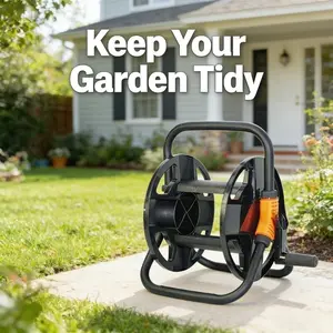 2026 New Garden Hose Storage Rack, No Installation Design, Stable and Non-Tip, Quick Roll-Up, Easy Maintenance, Easy Water Hose Organization