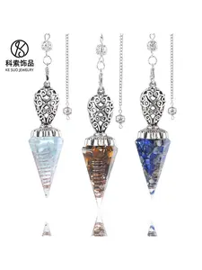 Crystal Pendulum Pendant from the Source Manufacturer, Vintage Carved Cone-Shaped Natural Semi-Precious Stone Yoga Adjustable Frequency Pendulum