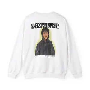 Kpop Mark Lee Boyfriend Material Unisex Crewneck Sweatshirt, NCT Fan Gift, Eco-Friendly Pullover, Hallyu Wave Fashion, Korean Pop Music