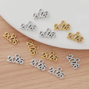 30/90pcs Christmas New Year 2026 Character Charm Metal Pendant Set for Women, DIY Jewelry Pendant for Bracelet Necklace Phone Chain Keychain Charms, Creative Gift Making Stocking Stuffer