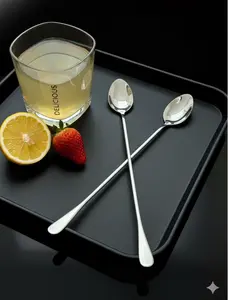 Stainless Steel Iced Tea Spoons - Set of 2-8, 11.7-Inch Long Handle, Durable, Dishwasher Safe, Mirror Finish