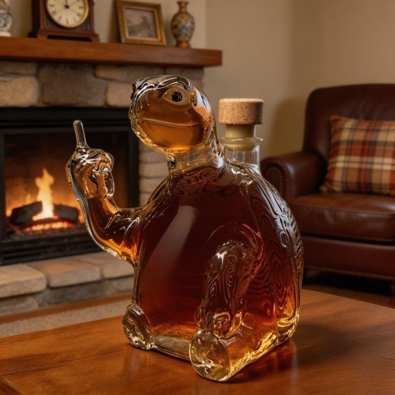 Novelty Turtle Glass Whiskey Bottle, Decorative Liquor Storage Container for Brandy, Vodka & Wine, Stylish Home Bar Accent and Great Gift Choice