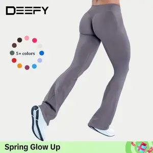DEEFY IMPACT Flares Butt Bottoms Gymwear Workout Gym Women Butt Lifting Pants Sportswear Sports Slim Fit Tummy Control Yoga