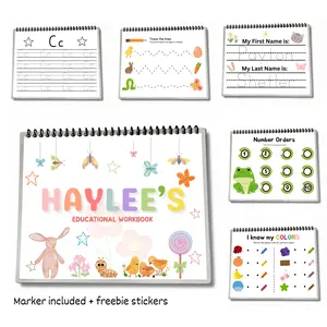 Personalized Laminated Educational Tracing Workbook (Marker Included) | Education and Motor Skills | Waterproof |Tracing Activities