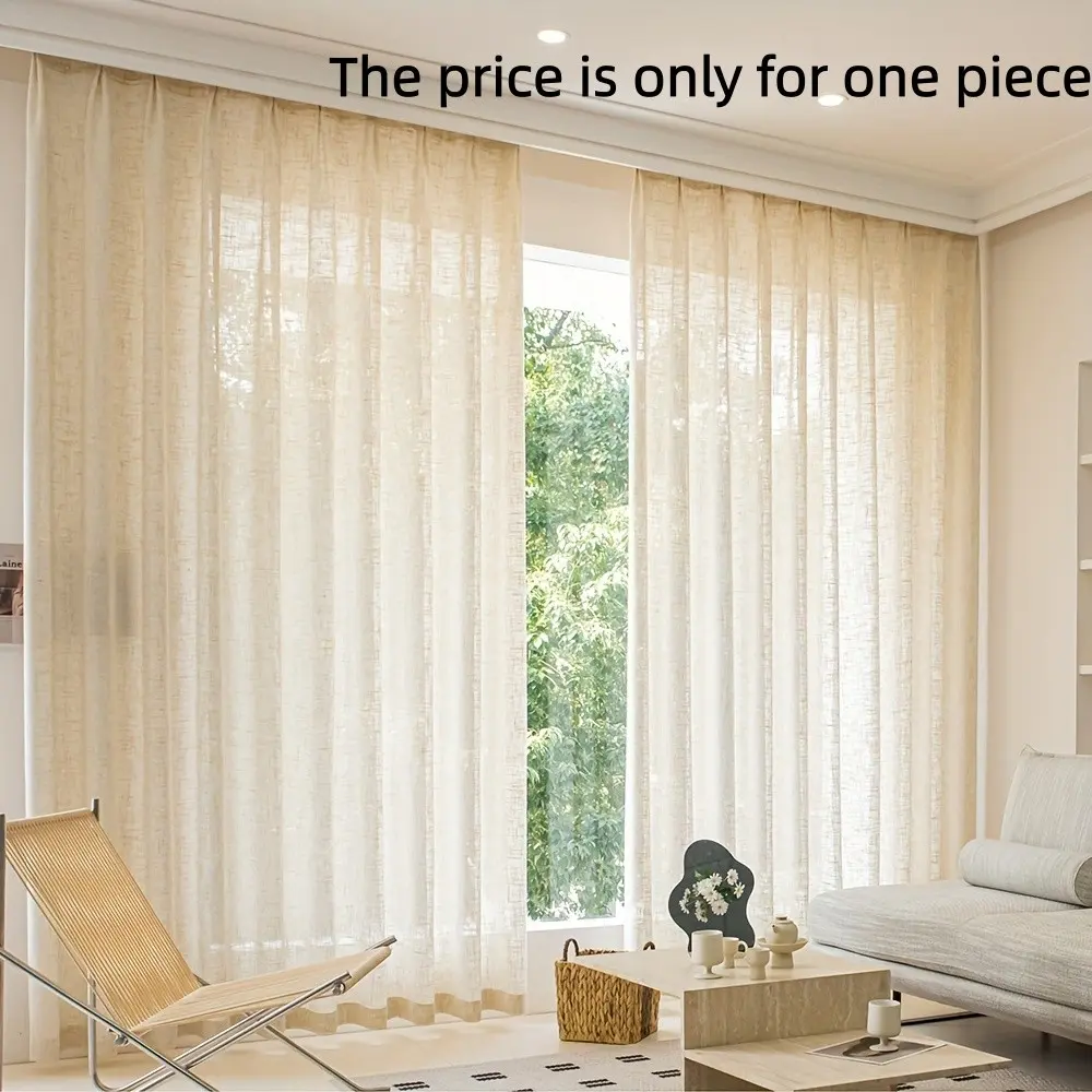 1pc Minimalist Thickened Window Curtain, Semi-Transparent Drapery for Living Room, Bedroom, Dining Room, Home Office, Elegant Style Interior Decorations