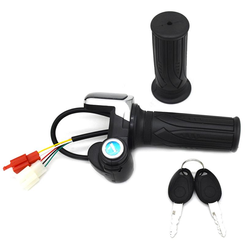 Electric Bike Throttle 36V48V Accelerator for E-bike/Electric Scooter Accessory Throttle Handlebar with LED Display