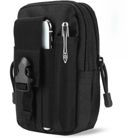 Men's Outdoor Tactical Waterproof Zipper Belt Bag - High-Capacity Versatile EDC Molle Side Pouch, Multi-Functional Portable Holster Wallet with Camera & Smartphone Cover, Tactical Gear and Accessories for Climbing Gifts