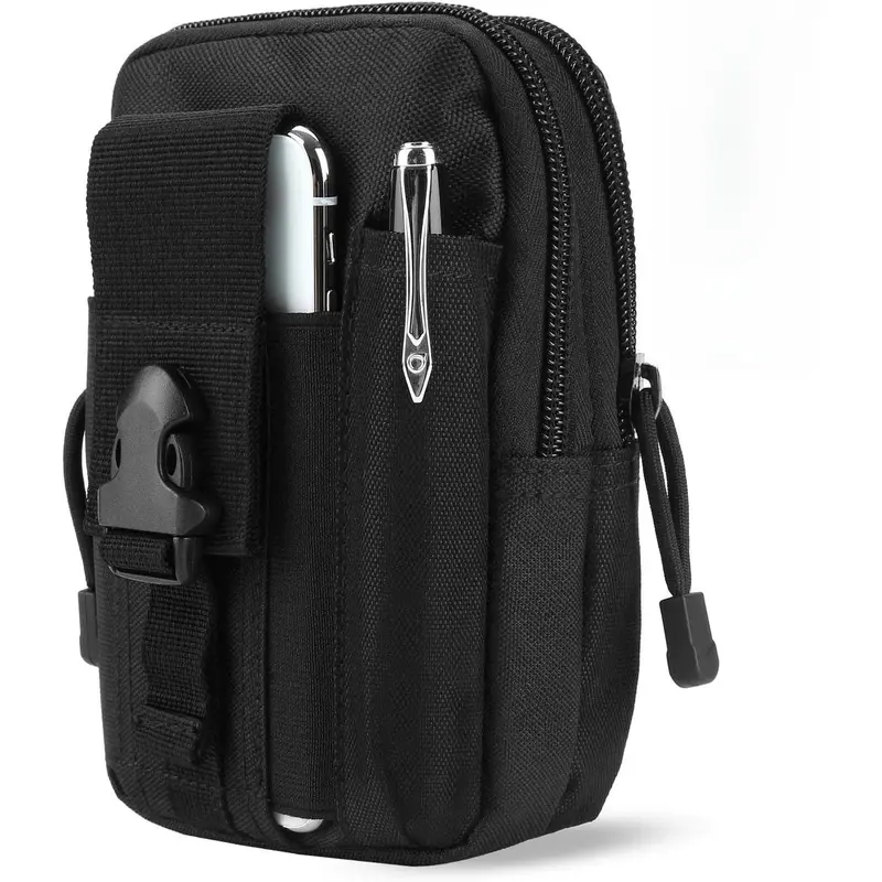 Men's Outdoor Tactical Waterproof Zipper Belt Bag - High-Capacity Versatile EDC Molle Side Pouch, Multi-Functional Portable Holster Wallet with Camera & Smartphone Cover, Tactical Gear and Accessories for Climbing Gifts
