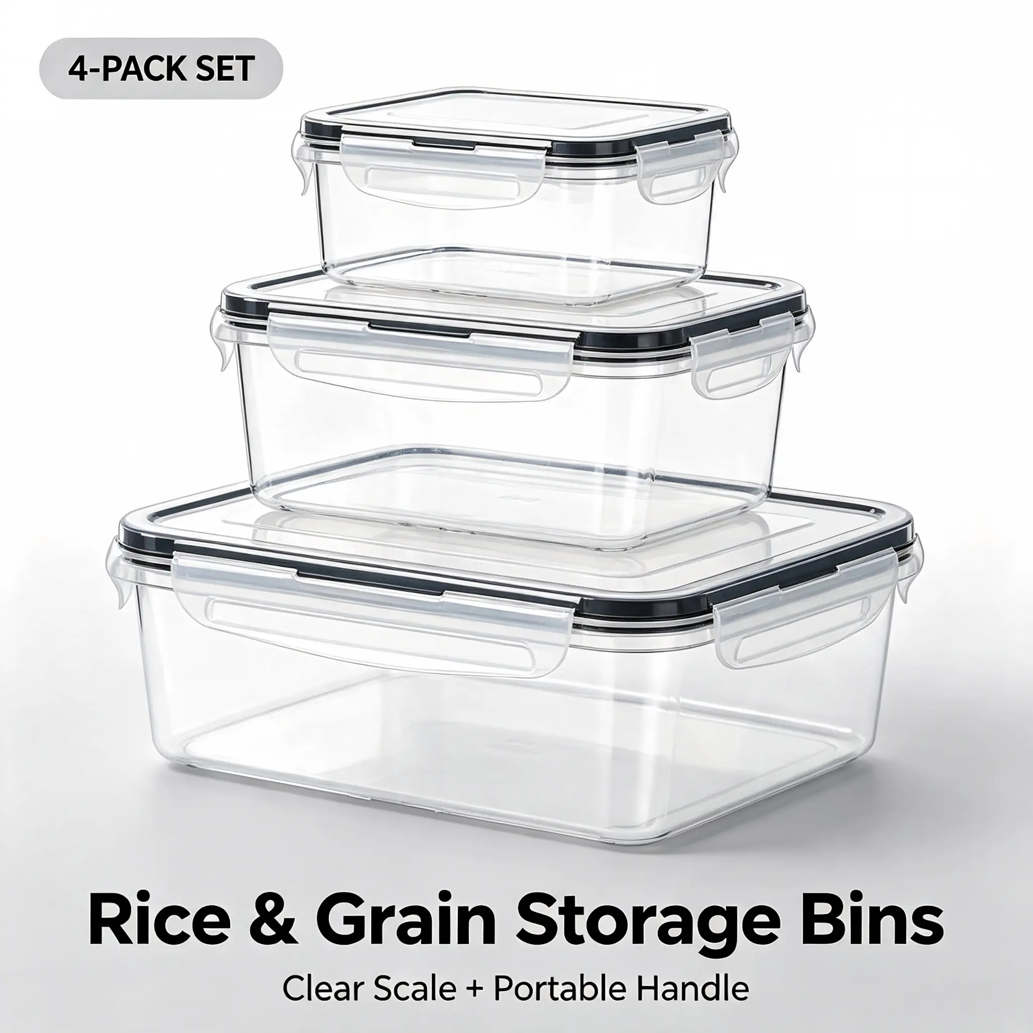 24-Pack BPA-Free Plastic Food Storage Containers Set with Snap Lock Lids, Assorted Round & Square Sizes, Label Stickers for Kitchen Fridge Freezer Organization