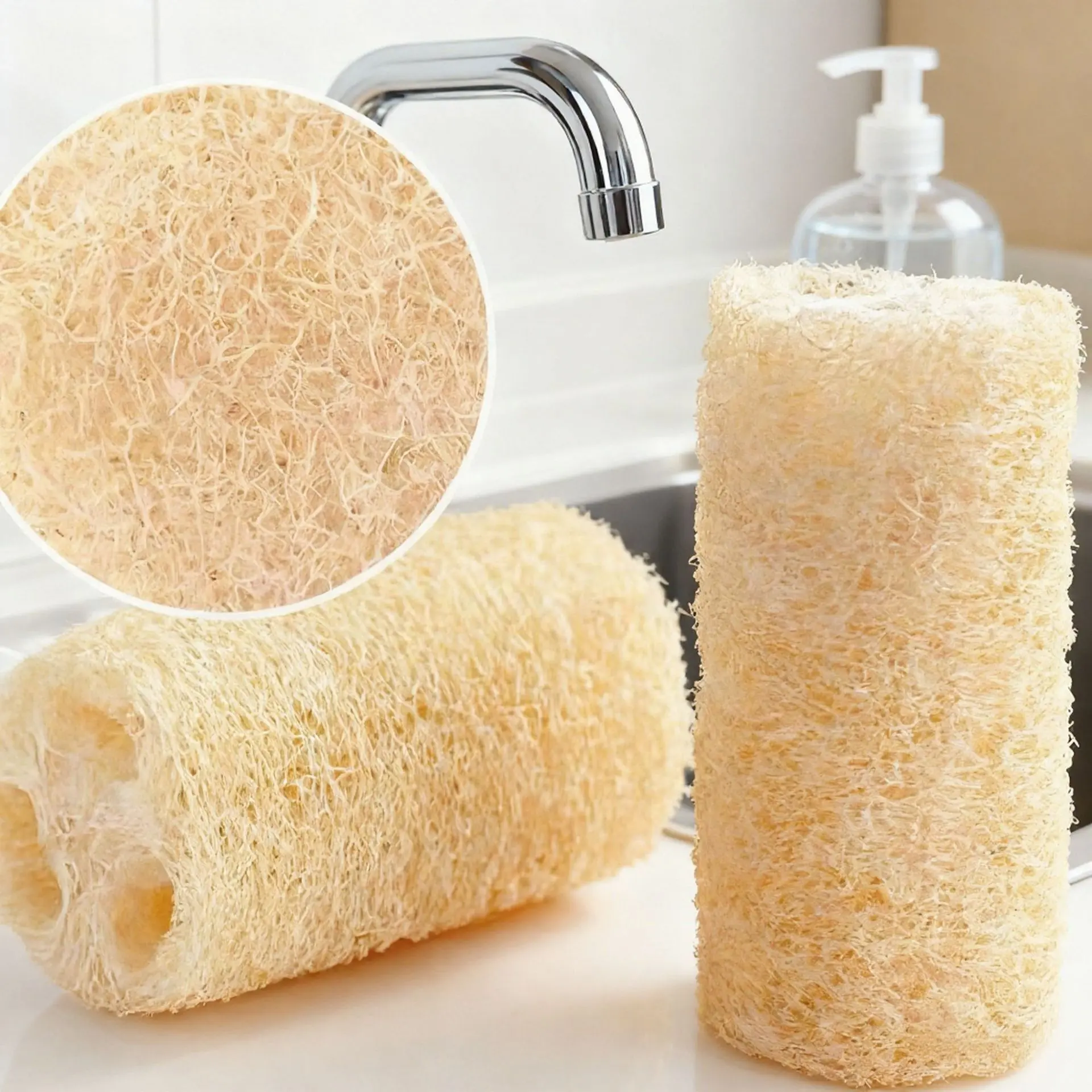 Natural Farmhouse Loofah Wholesale Kitchen Cleaning Tools Dishcloth Dishwashing Brush Pot Loofah Sponge Household Supplies