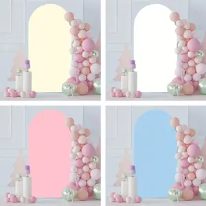 Arch Backdrop Cover Solid Colour Elastic Fabric Photography Background Wedding Arched Backdrop Wedding Supplies Beige Banners Ornaments for Weddings Anniversaries Birthdays and Parties Decoration