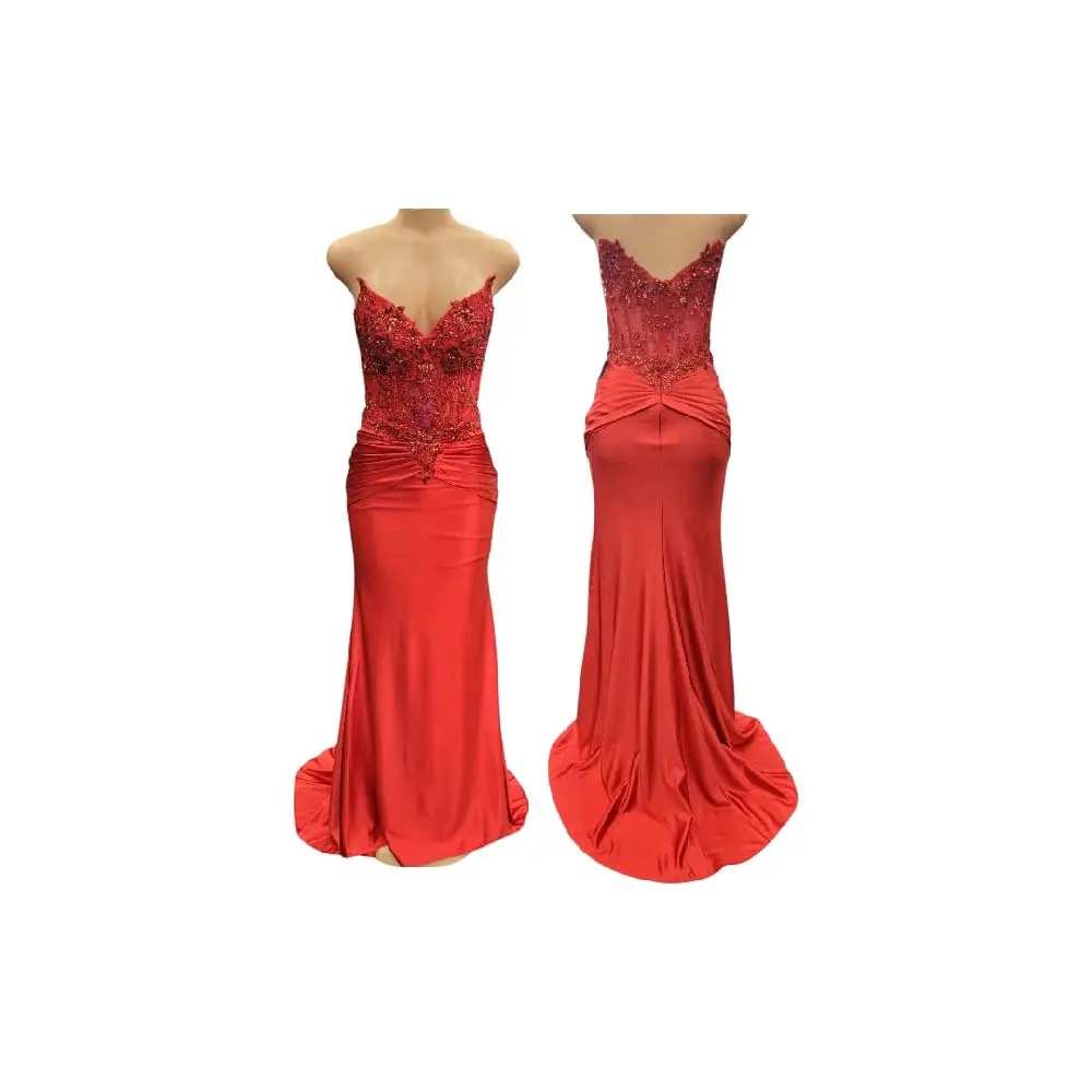 Formal Dress Evening Dress - Red Evening Gown with Embellished Details and  Flowy Design - TikTok Shop