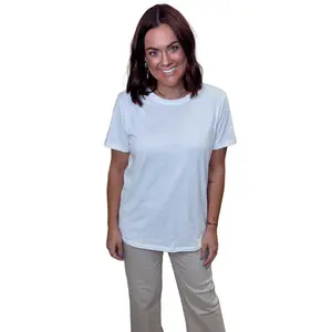 PLUS/REG White Short Sleeve Boyfriend Tee