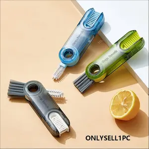 3 in 1 Cup Lid Gap Cleaning Brush, 1 Count Multifunctional Insulation Bottle Cleaning Tool, Bottlewasher, Multipurpose Tiny Silicone Cup Holder Cleaner, Home Kitchen Cleaning Tool