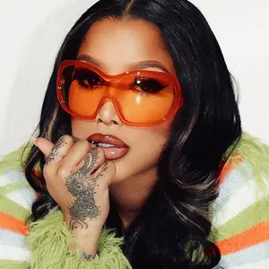 Future Oriented Sunglasses Punk Sports Style Y2K Personality Trend Instagram Street Photography Goggles Orange Frame