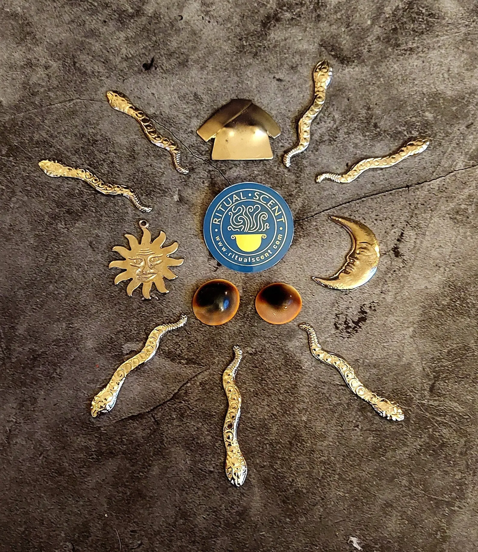 Nana Buruku Orisha Tools Set Silver Metal Herramientas for Babalu Aye Yemaya Vodun Santeria Ifa Ritual Altar