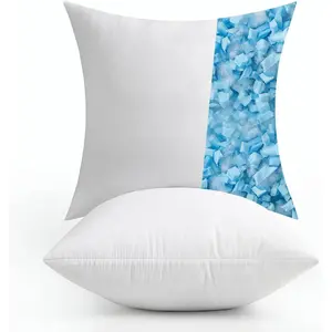 Pack of 2 24x24 Pillow Inserts-Decorative Shredded Memory  Cooling Throw Pillows-Adjustable   Wedding Pillow Stuffer Form for Couch Bed Cushion