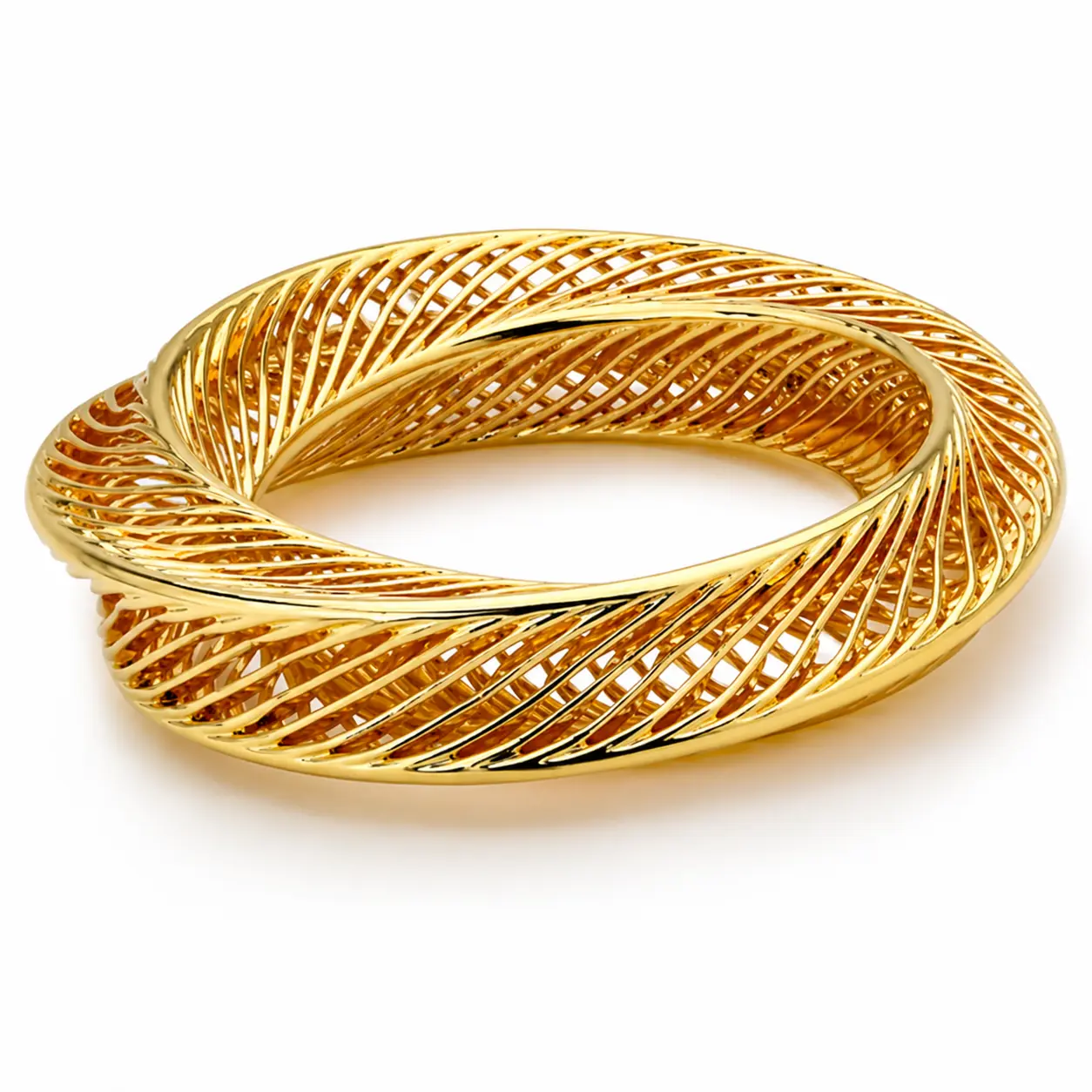 Vale & Veil — Paris | Voûte Twisted Bangle | Hand-Sculpted Gold Bracelet