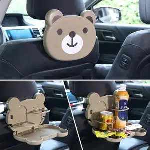 Multifunctional Mini Panda Car Backseat Tray, Cute Cartoon Design, Universal Auto Back Seat Organizer, Portable Travel Tray for Kids, Perfect for Snacks, Toys & Daily Use